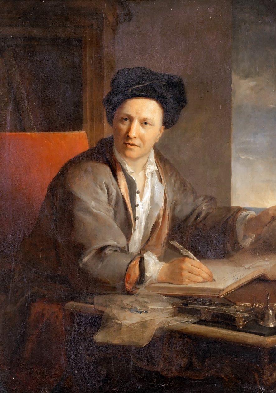 Portrett av forfatteren Bernard le Bovier de Fontenelle 1657-1757 av Louis Galloche