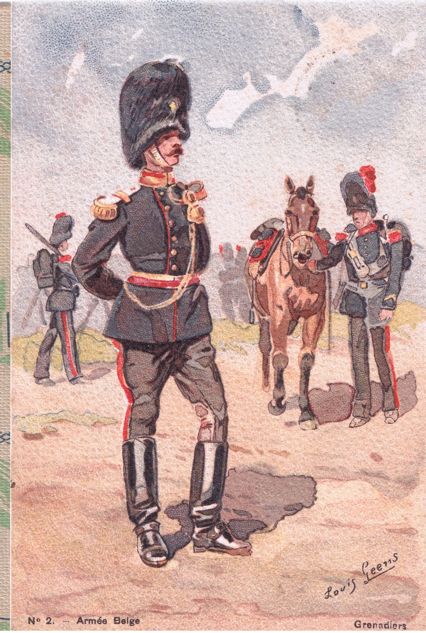Grenadierer, postkort, 1920-tallet av Louis Geens