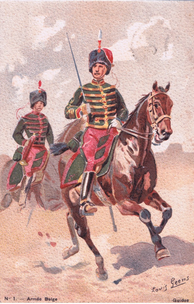 Guider, postkort, 1920-tallet av Louis Geens