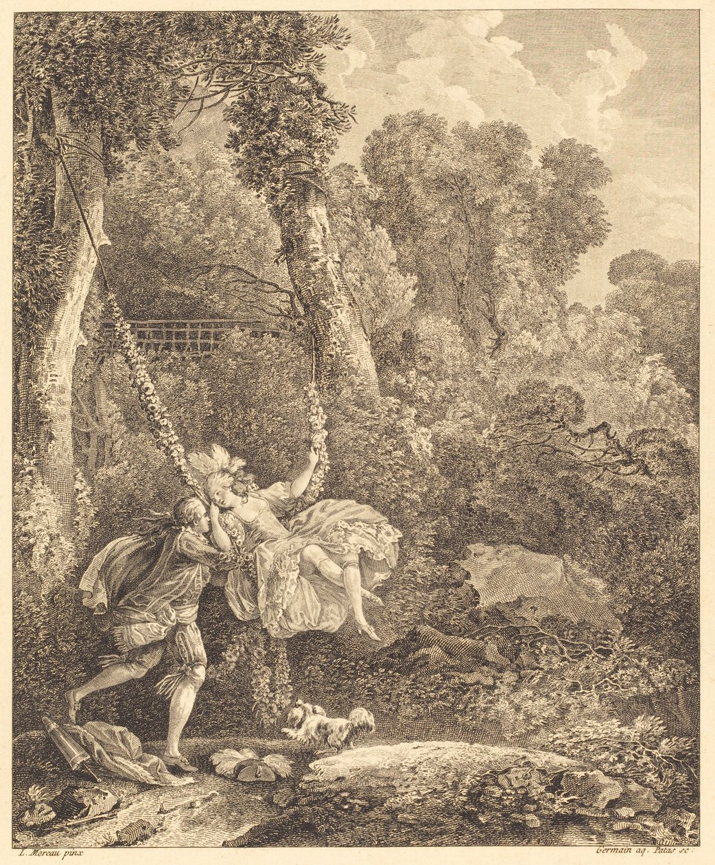 Vi kjører mer enn én fare der av Louis Germain and Charles Emmanuel Patas after Louis Gabriel Moreau