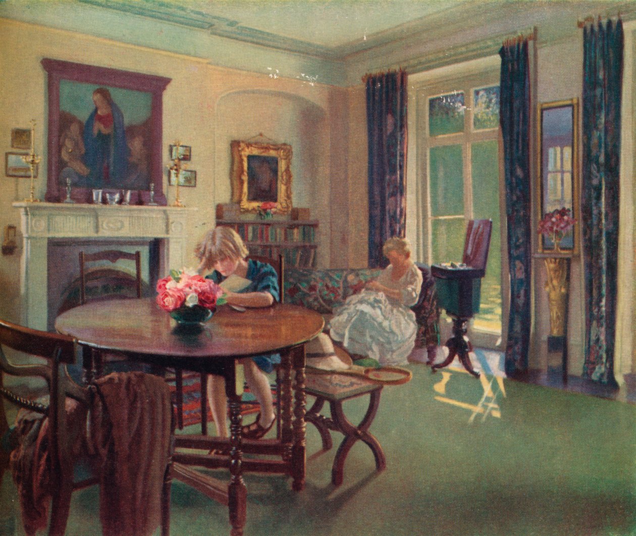 Et interiør i juni, c1923. av Louis Ginnett