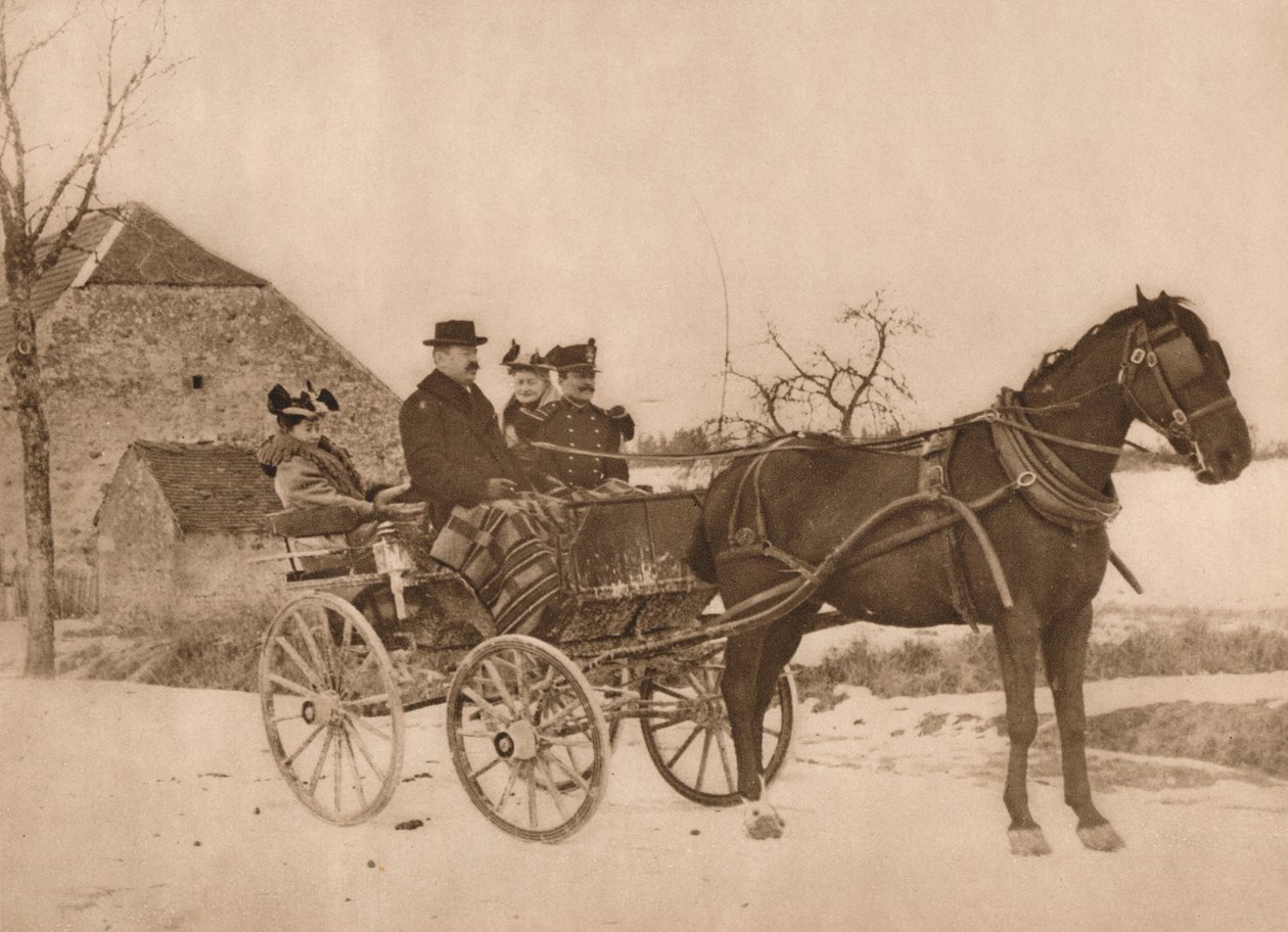 Menn og kvinner i en hestevogn, 1937 av Louis Guichard
