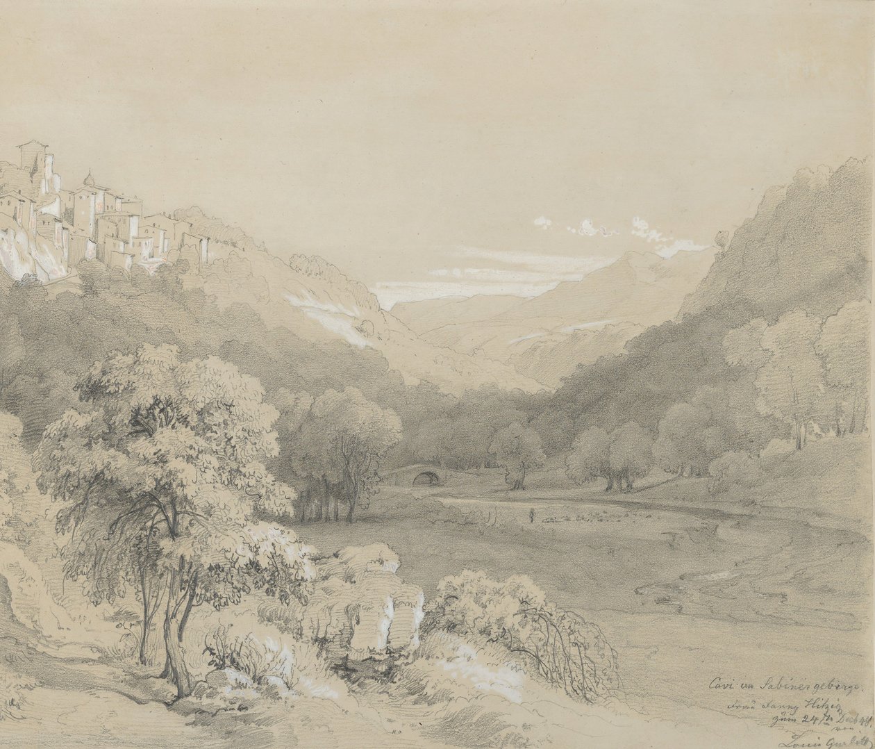 En utsikt over Cavi i Sabine Hills, 1848. av Louis Gurlitt