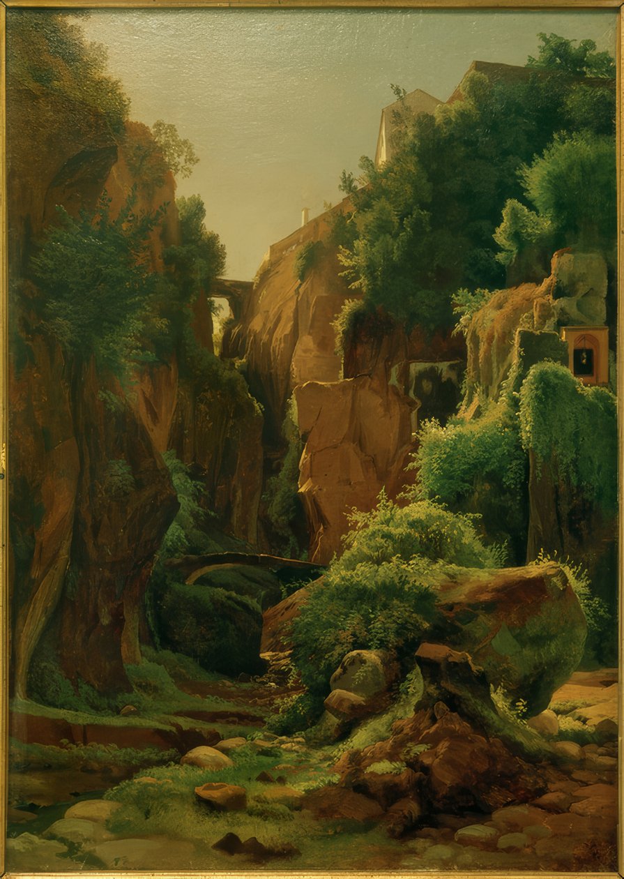 L. Gurlitt, steinete kløft nær Sorrento av Louis Gurlitt