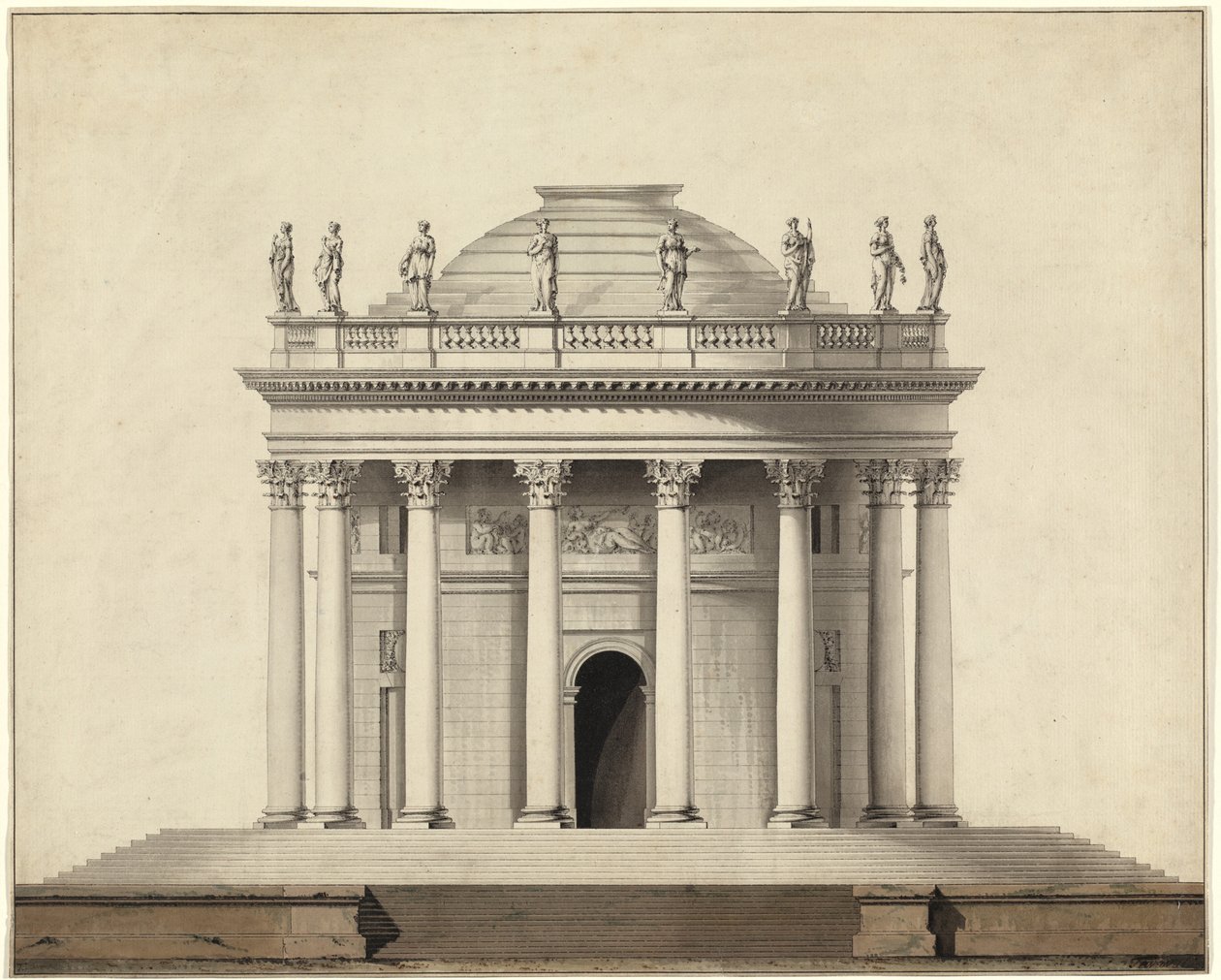 Et klassisk tempel av Louis Gustave Taraval