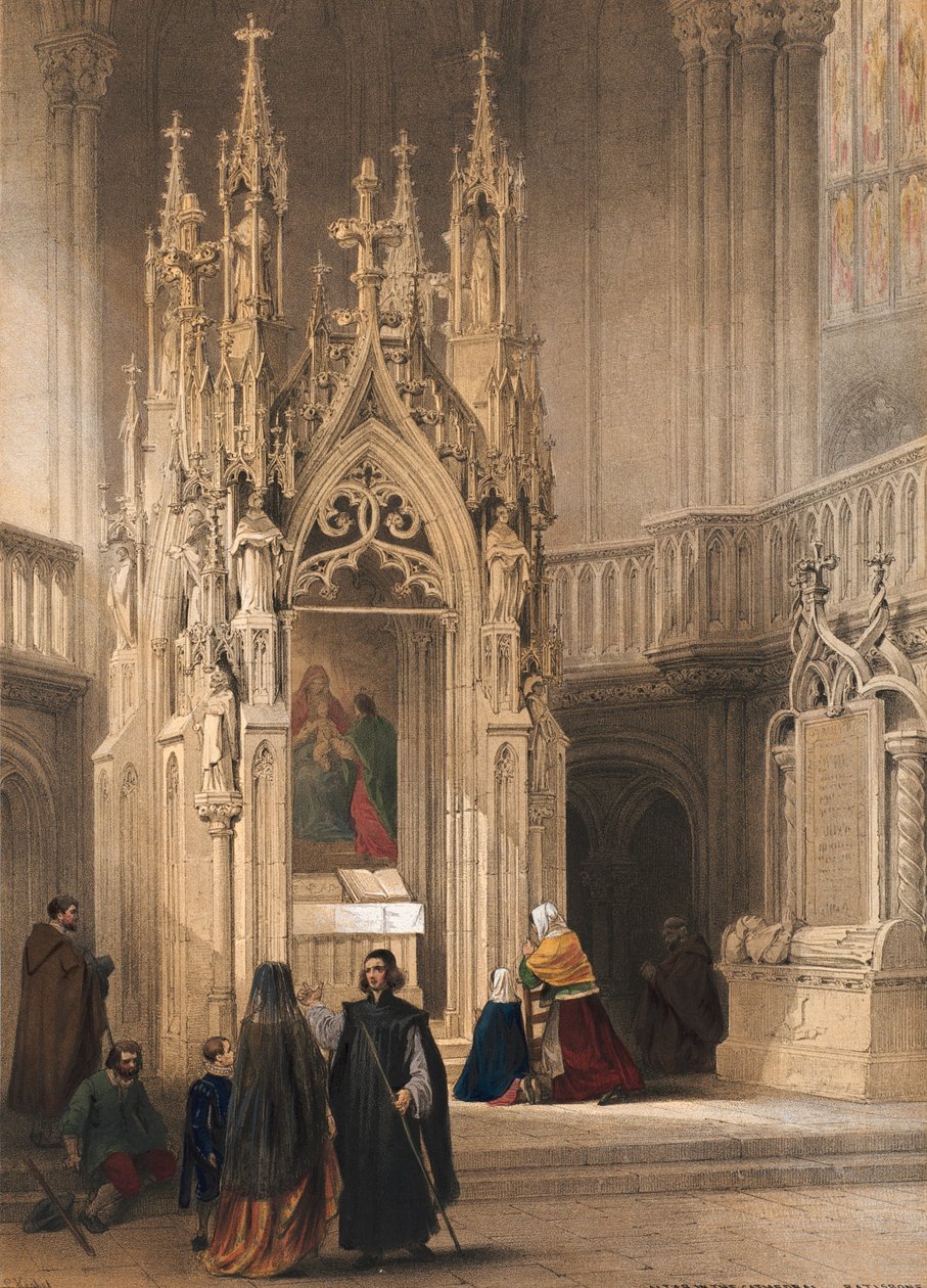Alter i katedralen, Ratisbone, ark 8 fra 'Haghe's Portfolio of Sketches: Belgium, Germany', ca. 1845-55 av Louis Haghe