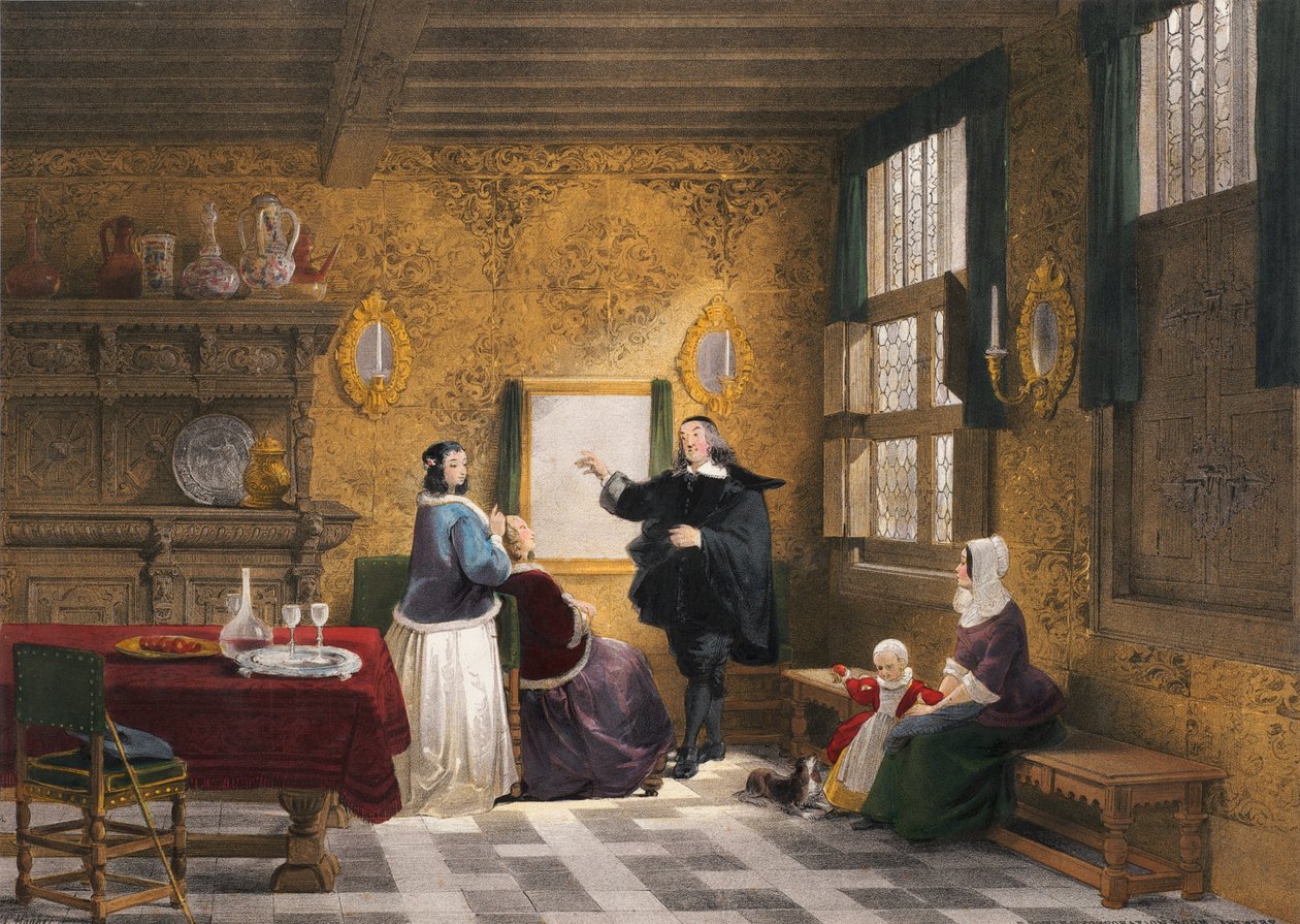Brewers' Corporation Room, Antwerpen, ark 1 fra 'Haghe's Portfolio of Sketches: Belgium, Germany', ca. 1845-55 av Louis Haghe