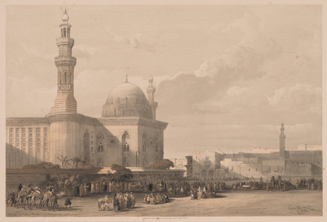 Egypt og Nubia: bind III - nr. 38, moskeen til Sultan Hassan fra det store torget i Rameyleh av Louis Haghe