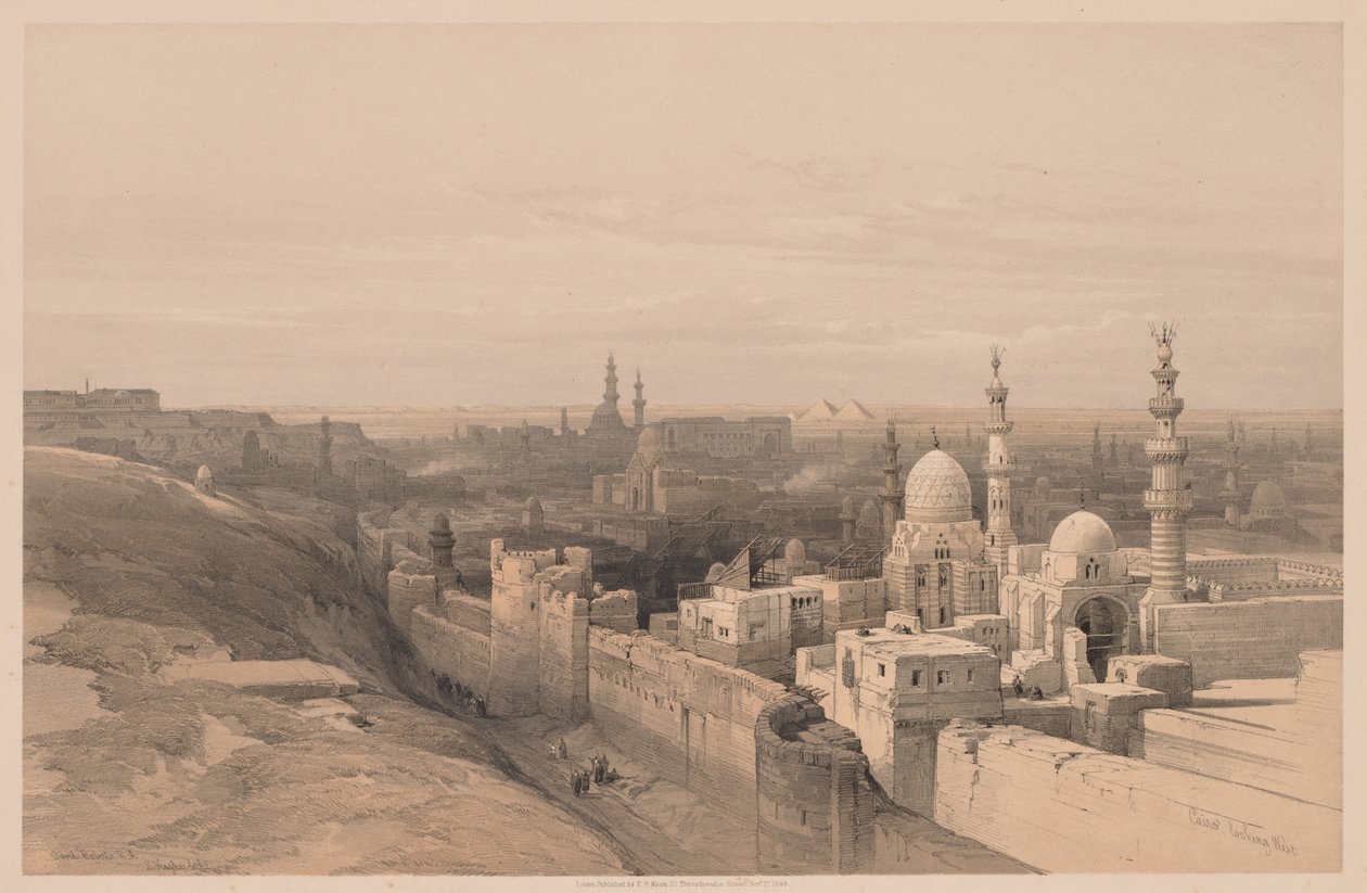 Egypt og Nubia: Bind III - nr. 26, Kairo, Looking West av Louis Haghe
