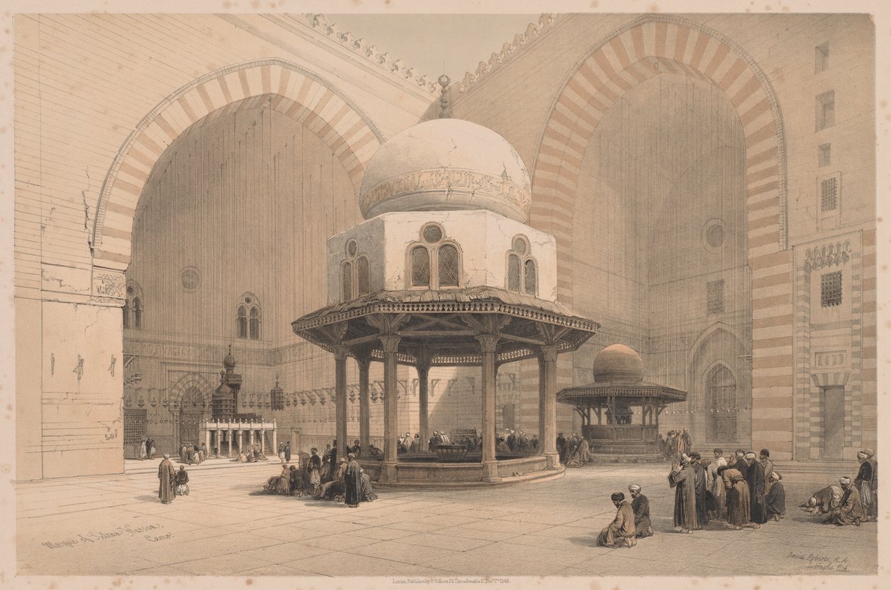 Egypt og Nubia: bind III - nr. 8, moskeen til Sultan Hassan, Kairo, 1838. av Louis Haghe