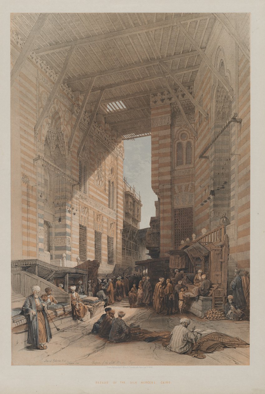 Egypt og Nubia, bind III: Bazaar of the Silk Mercers, Kairo, 1848. av Louis Haghe