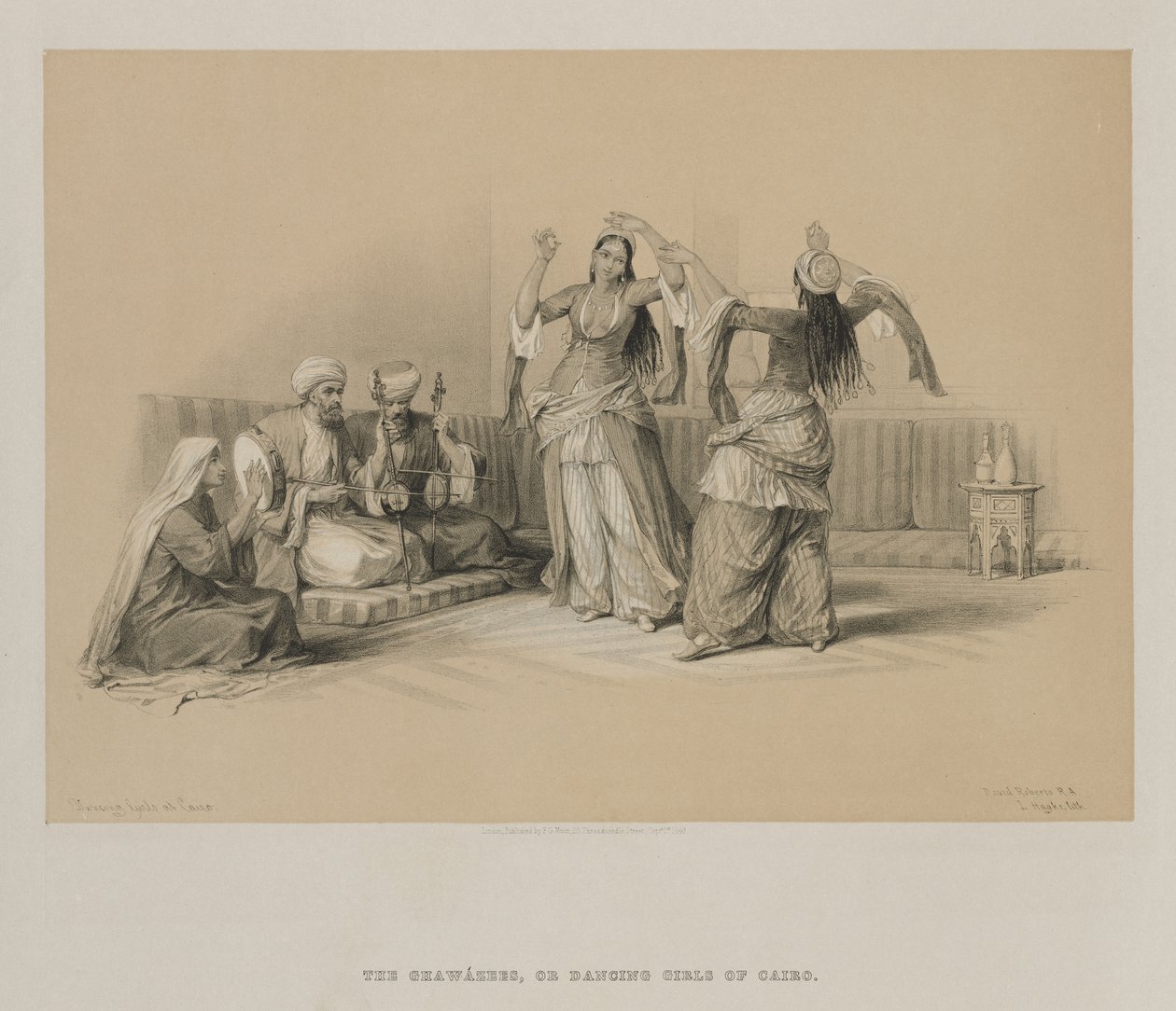 Egypt og Nubia, bind III: Dancing Girls at Cairo, 1849. av Louis Haghe
