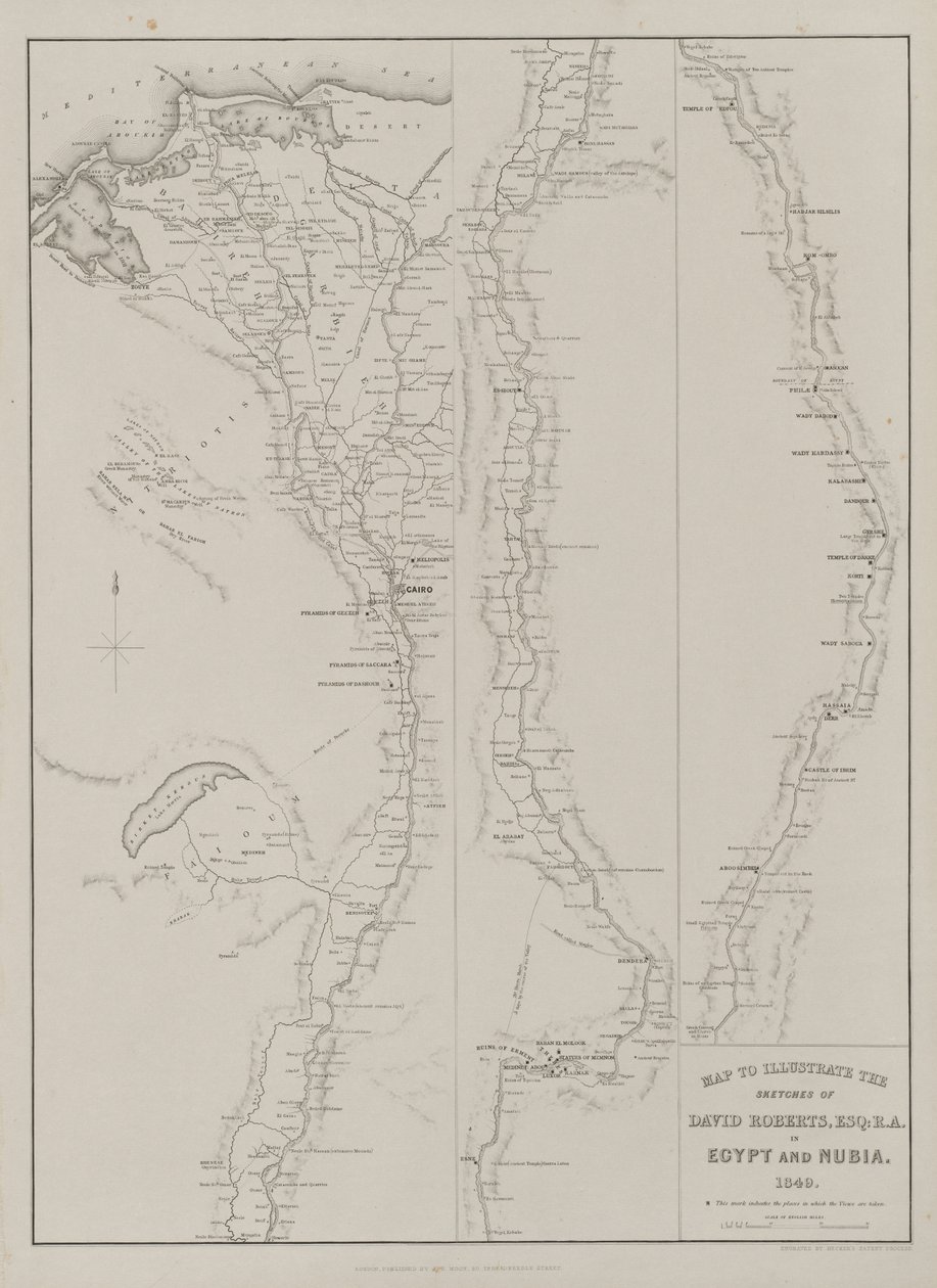 Egypt og Nubia, bind III: Kart for å illustrere skissene til David Roberts, Esq...1849, 1849. av Louis Haghe