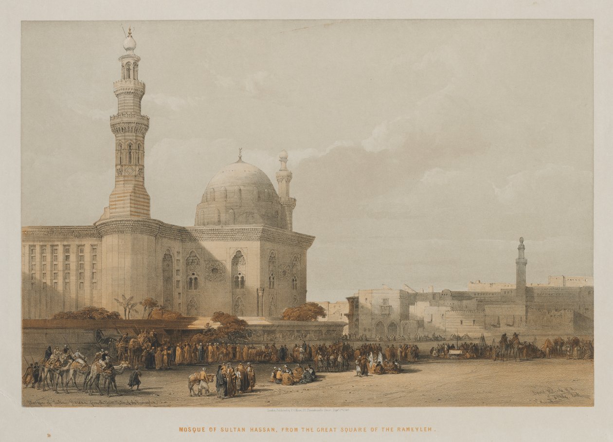 Egypt og Nubia, bind III: Moskeen til Sultan Hassan, fra det store torget i Rameyleh, 1849. av Louis Haghe