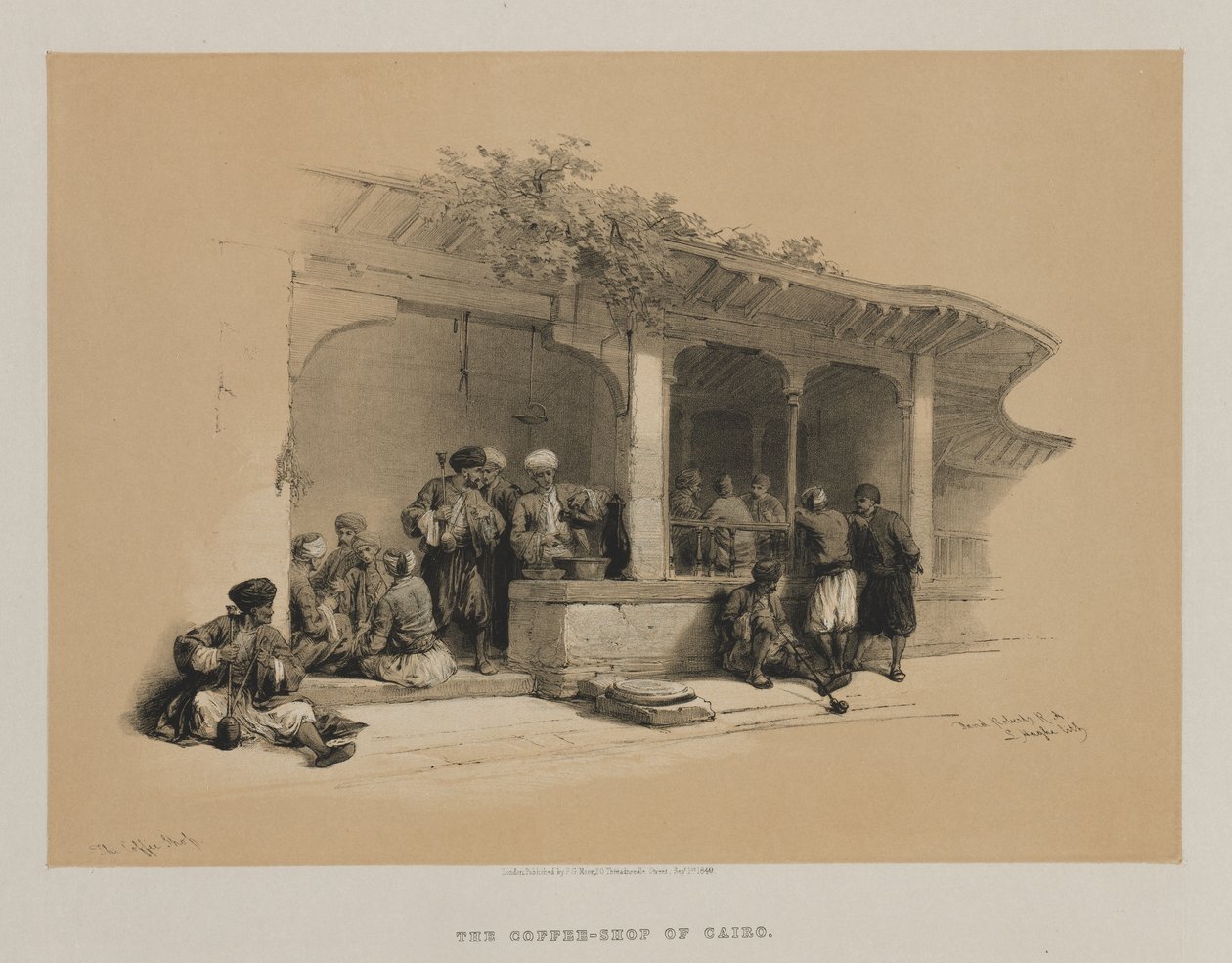 Egypt og Nubia, bind III: The Coffee Shop, 1849. av Louis Haghe