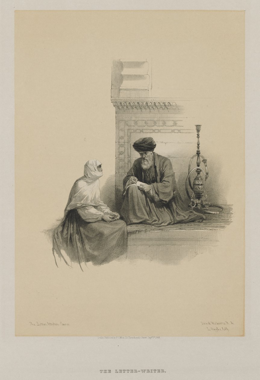 Egypt og Nubia, bind III: Brevskriveren, Kairo, 1849. av Louis Haghe