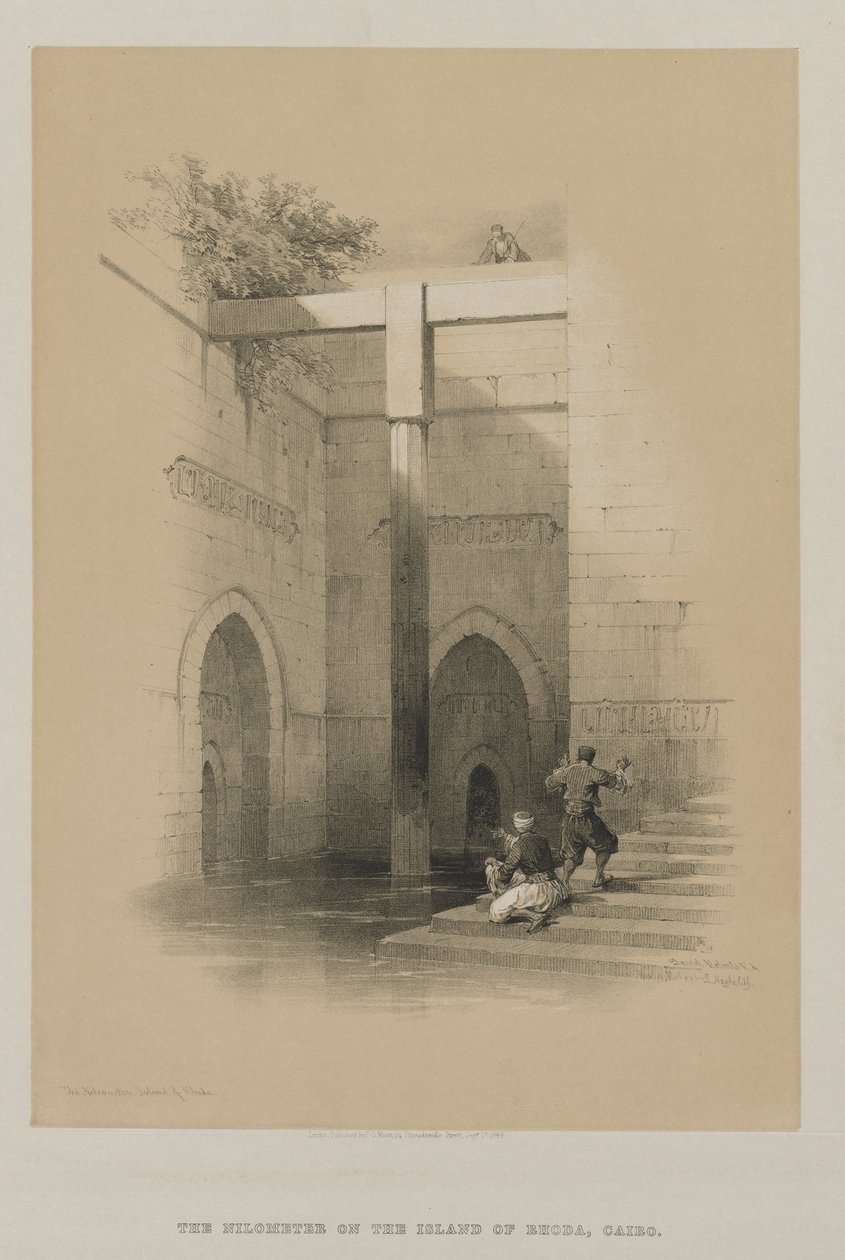 Egypt og Nubia, bind III: Nileometeret. Øya Rhoda av Louis Haghe