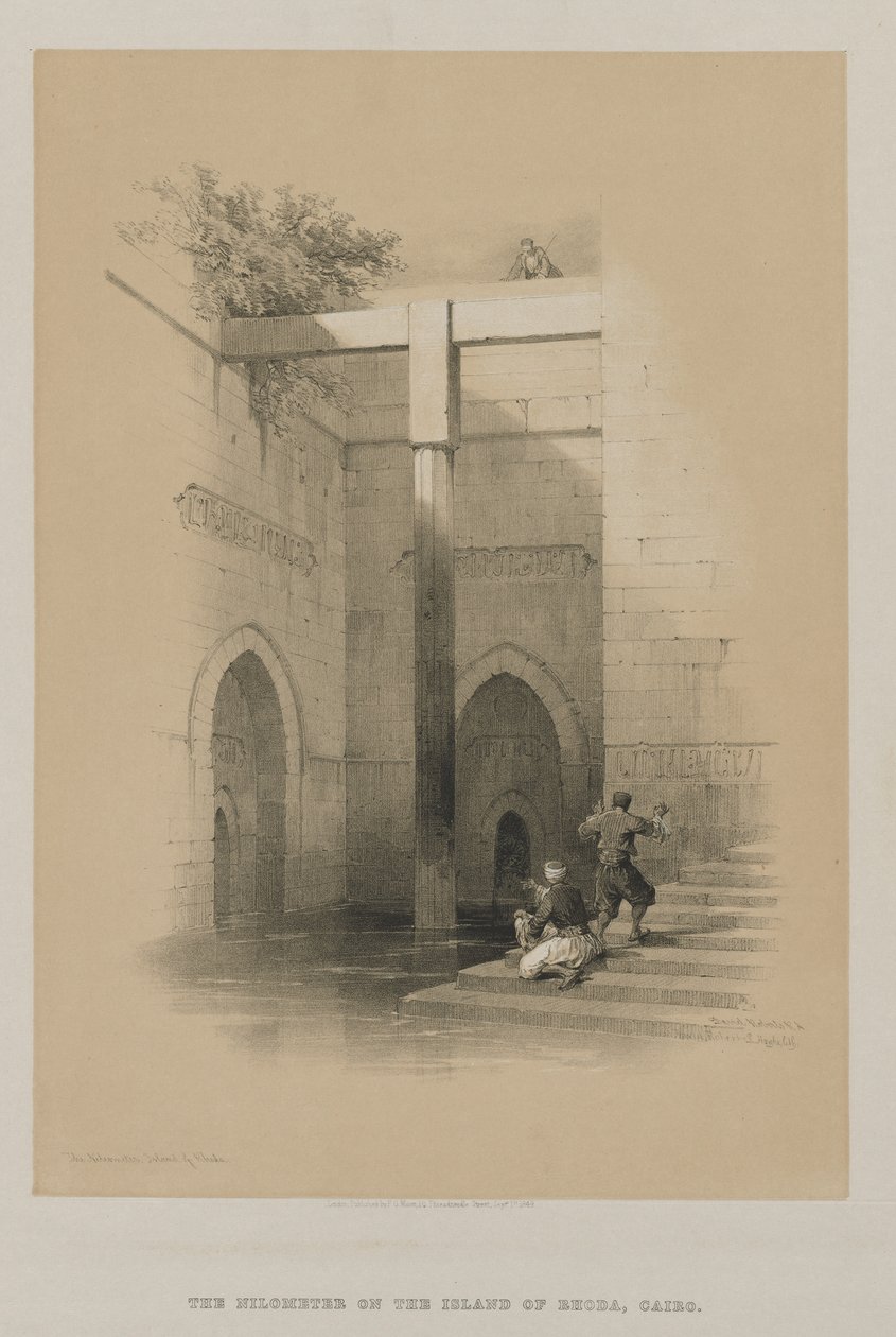Egypt og Nubia, bind III: Nileometeret. Rhoda-øya, 1849. av Louis Haghe