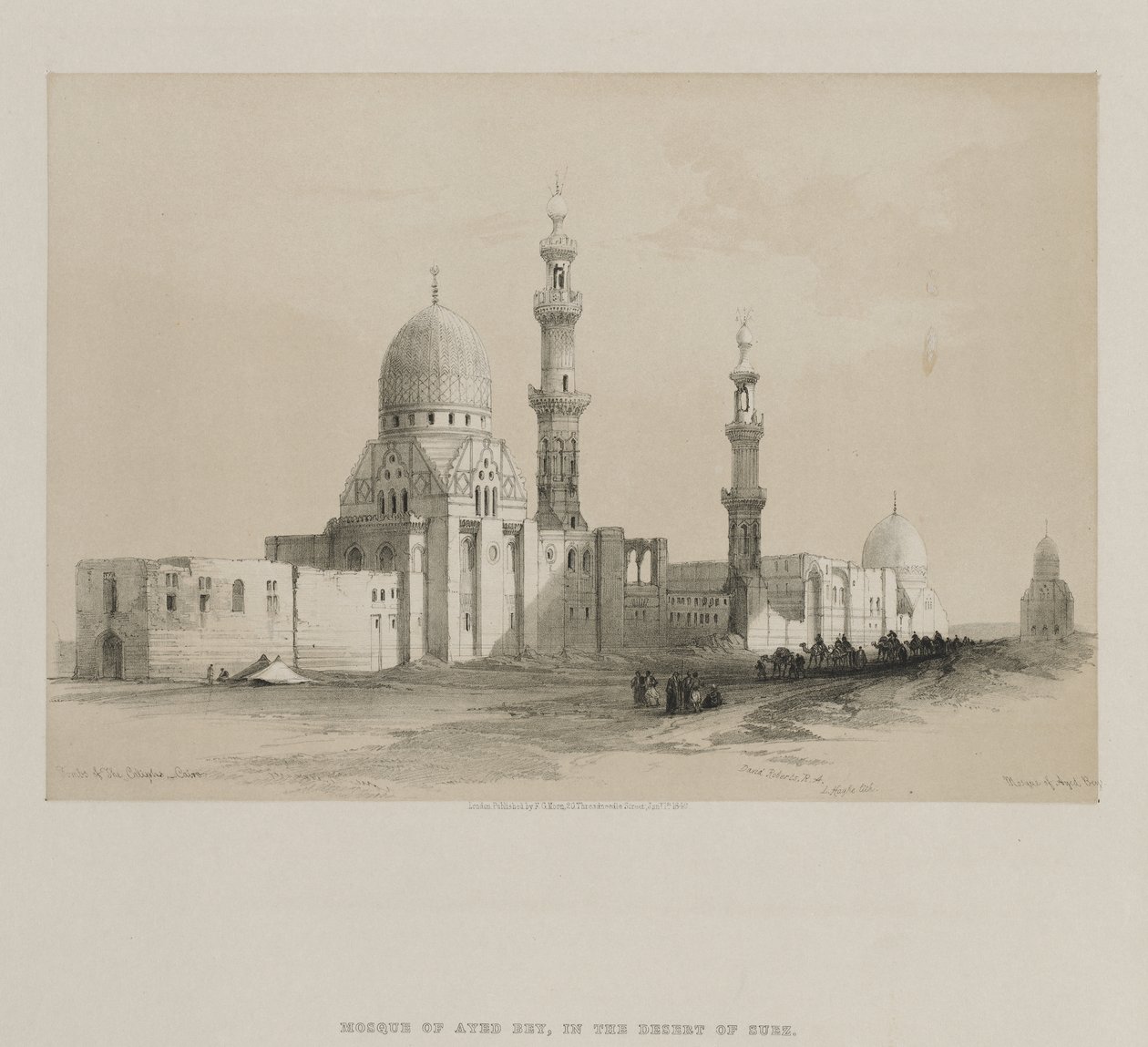 Egypt og Nubia, bind III: Kalifenes graver-Kairo. Moskeen til Ayed Be[y] av Louis Haghe