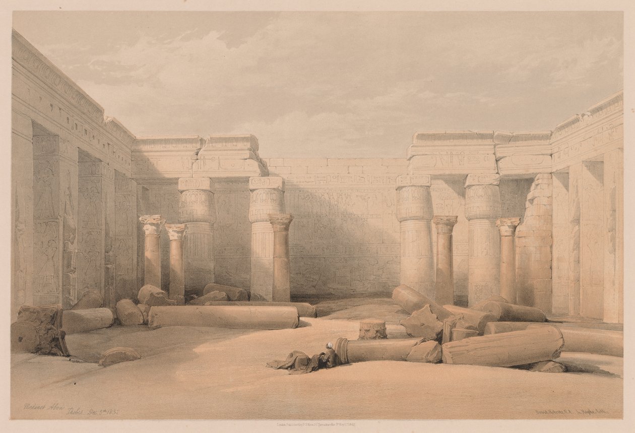 Egypt og Nubia: bind II - nr. 18, Medinet Abou, Theben av Louis Haghe
