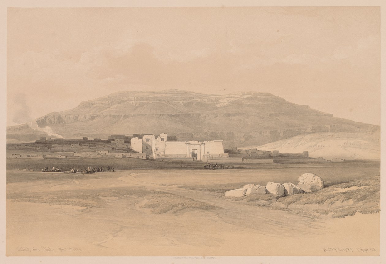 Egypt og Nubia: bind II - nr. 20, Medinet Abou, Theben, 1838. av Louis Haghe