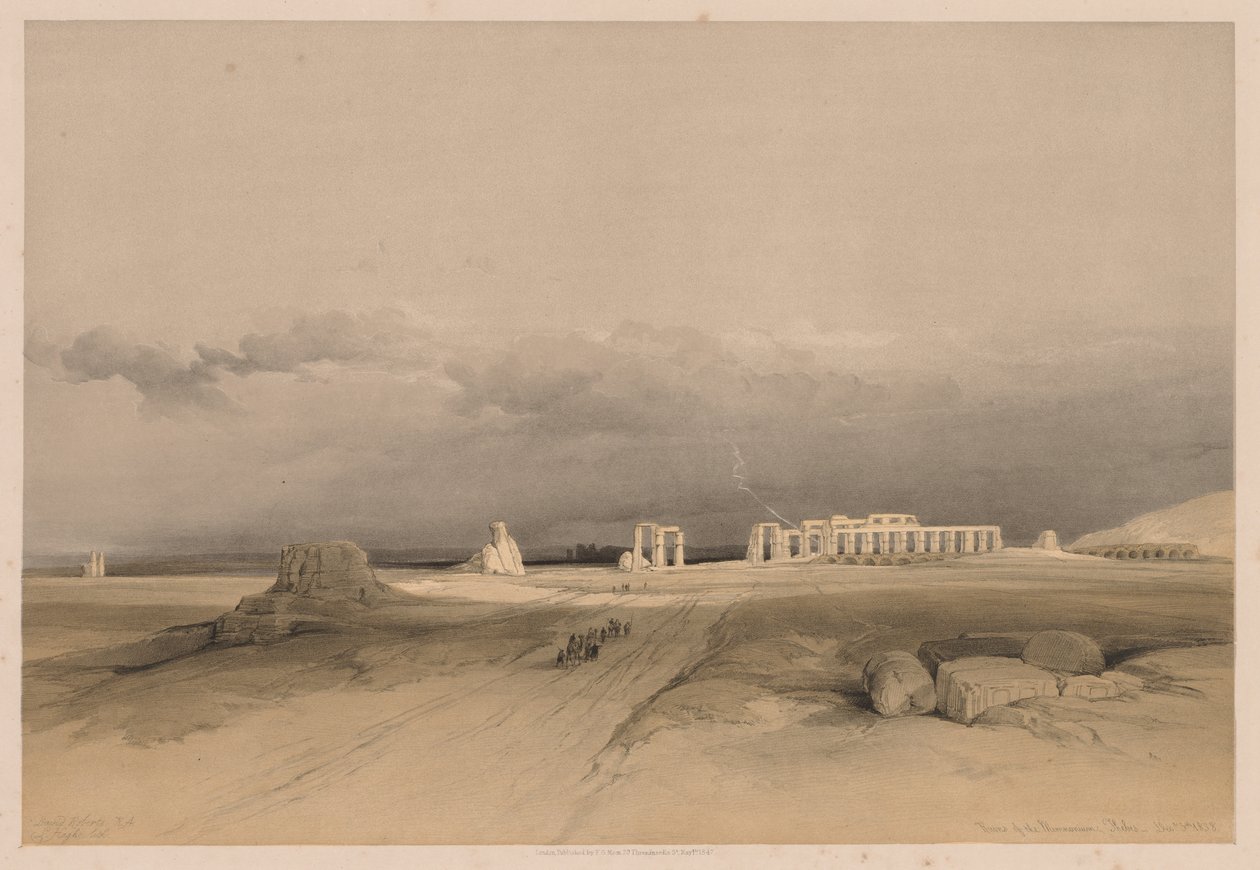Egypt og Nubia: Bind II - nr. 8, Ruins of the Memnonium, Theben av Louis Haghe