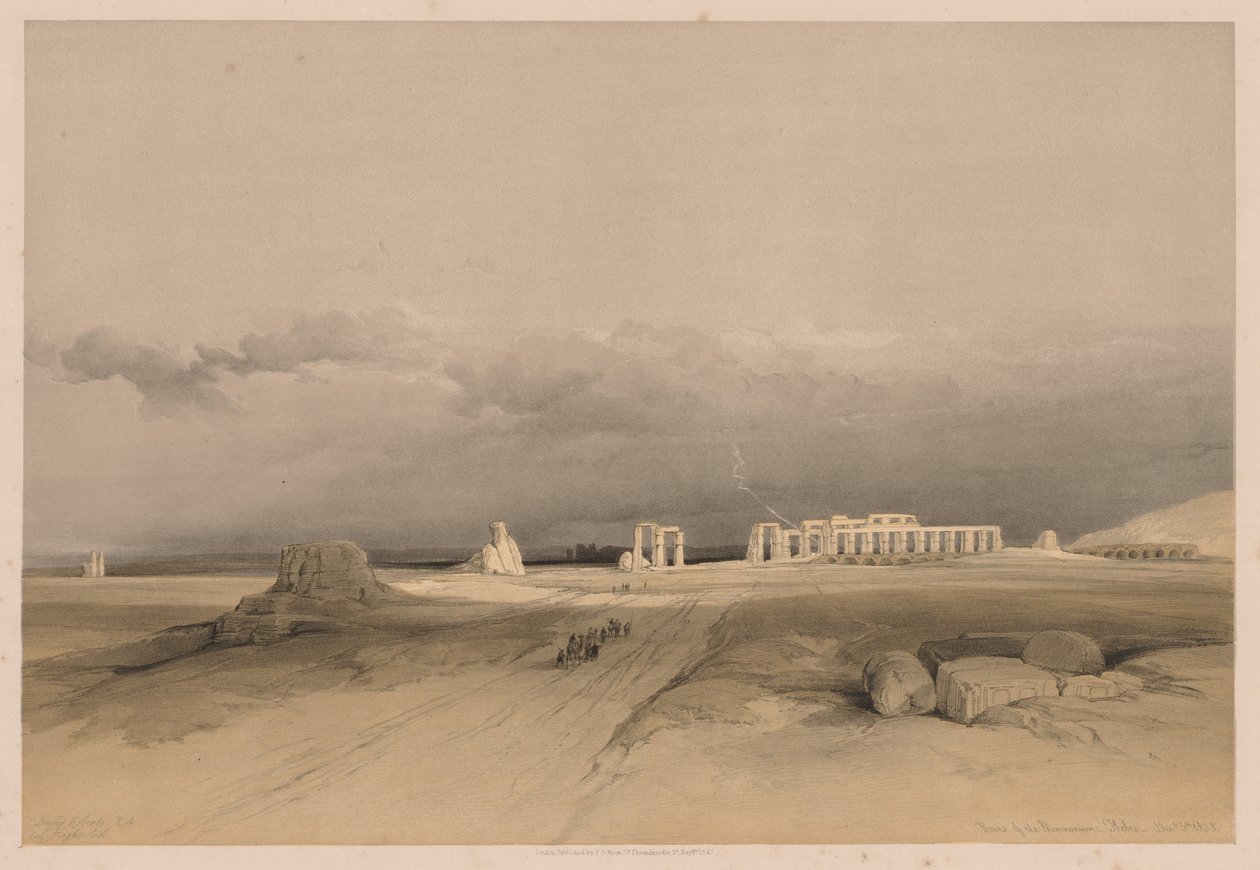 Egypt og Nubia: Bind II - nr. 8, Ruins of the Memnonium, Theben, 1838. av Louis Haghe