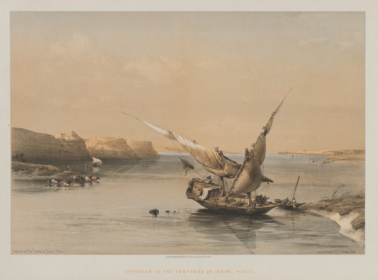 Egypt og Nubia, bind II: Tilnærming til festningen Ibrim, Nubia av Louis Haghe