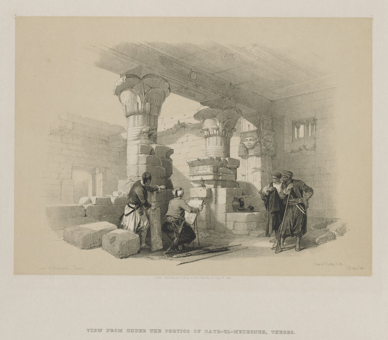 Egypt og Nubia, bind II: Dayr-El-Medeeneh, Theben, 1848. av Louis Haghe