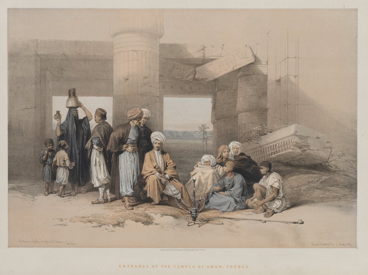 Egypt og Nubia, bind II: Inngangen til Amun-tempelet, Theben av Louis Haghe