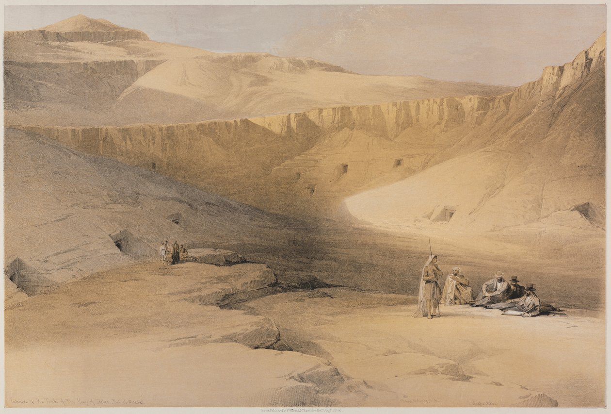 Egypt og Nubia, bind II: Inngang til gravene til kongene av Theben, Bab-El-Malouk, 1848. av Louis Haghe