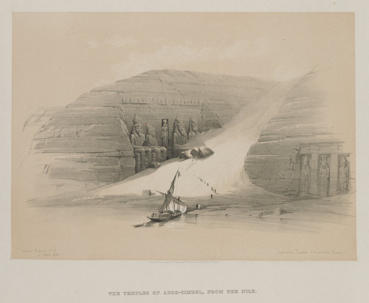 Egypt og Nubia, bind II: Utgravde templer i Abu Simbel, Nubia, 1848. av Louis Haghe