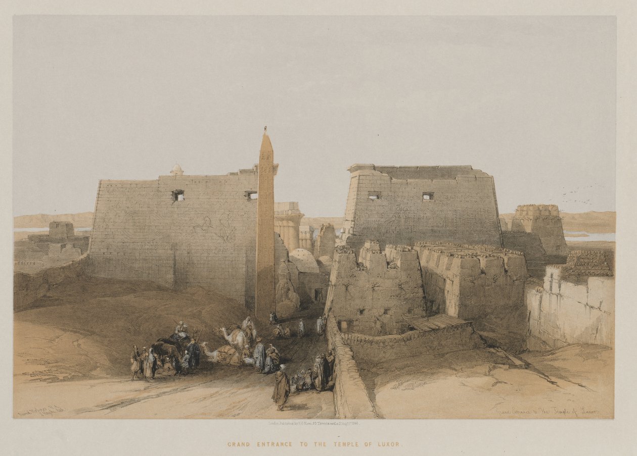Egypt og Nubia, bind II: Grand Entrance to Temple of Luxor av Louis Haghe
