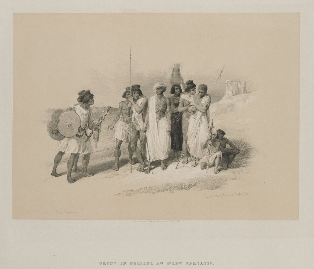 Egypt og Nubia, bind II: Group of Nubians-Wady Kardasey av Louis Haghe