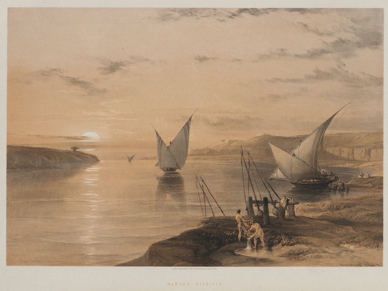 Egypt og Nubia, bind II: Hagar Setsilis, 1847. av Louis Haghe