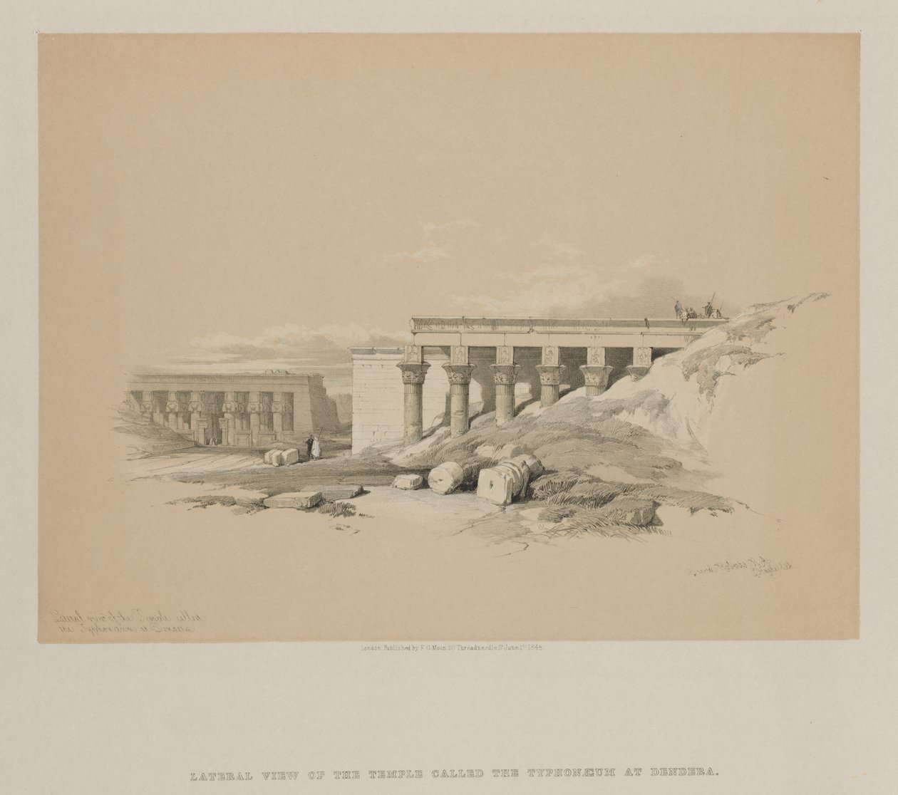 Egypt og Nubia, bind II: Sidevisning av tempelet kalt Typhonoeum ved Dendera av Louis Haghe