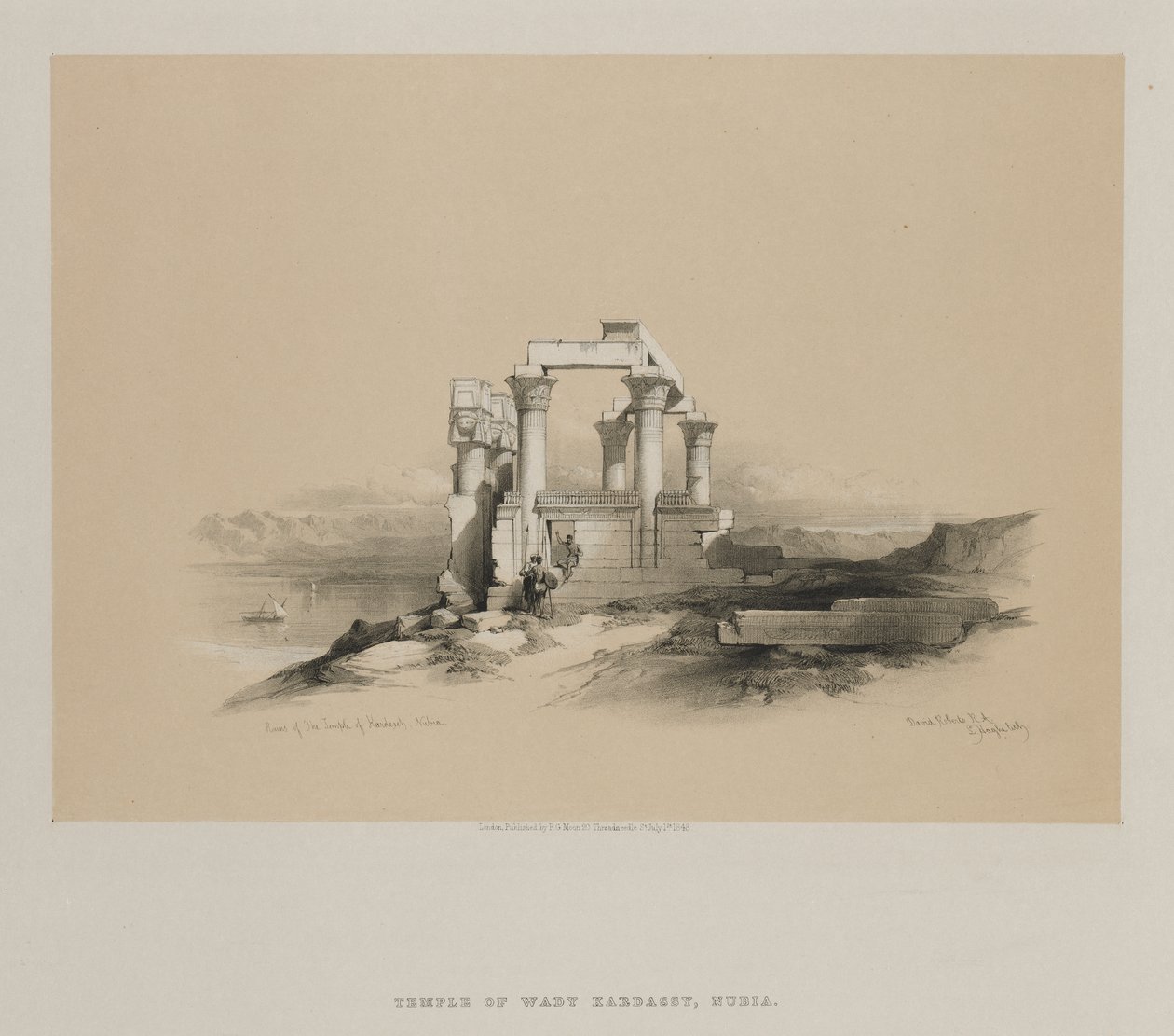 Egypt og Nubia, bind II: Ruinene av Kardeseh-tempelet, Nubia av Louis Haghe