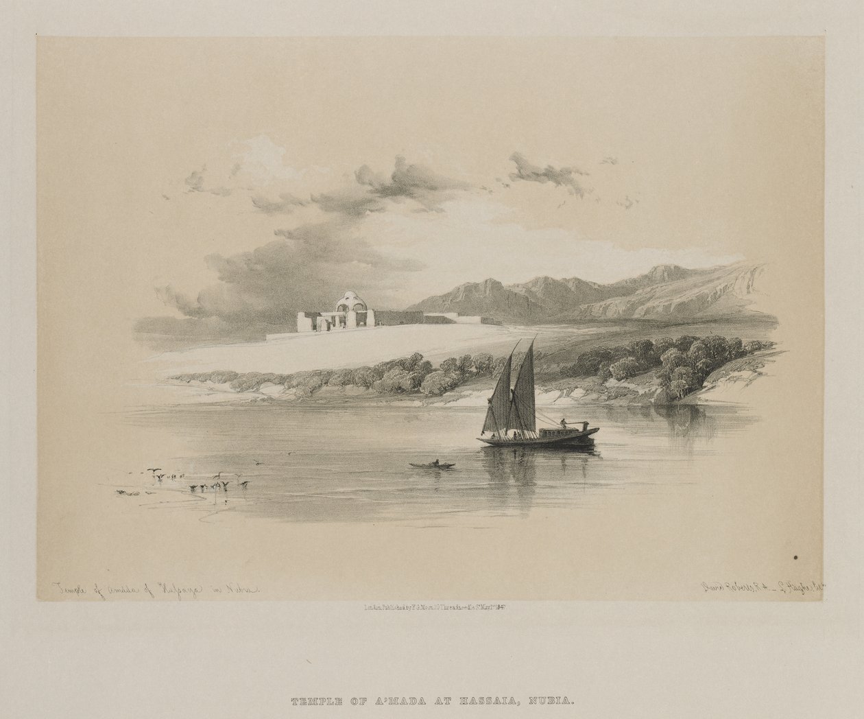 Egypt og Nubia, bind II: Temple of Amdda, av Hassaya i Nubia av Louis Haghe