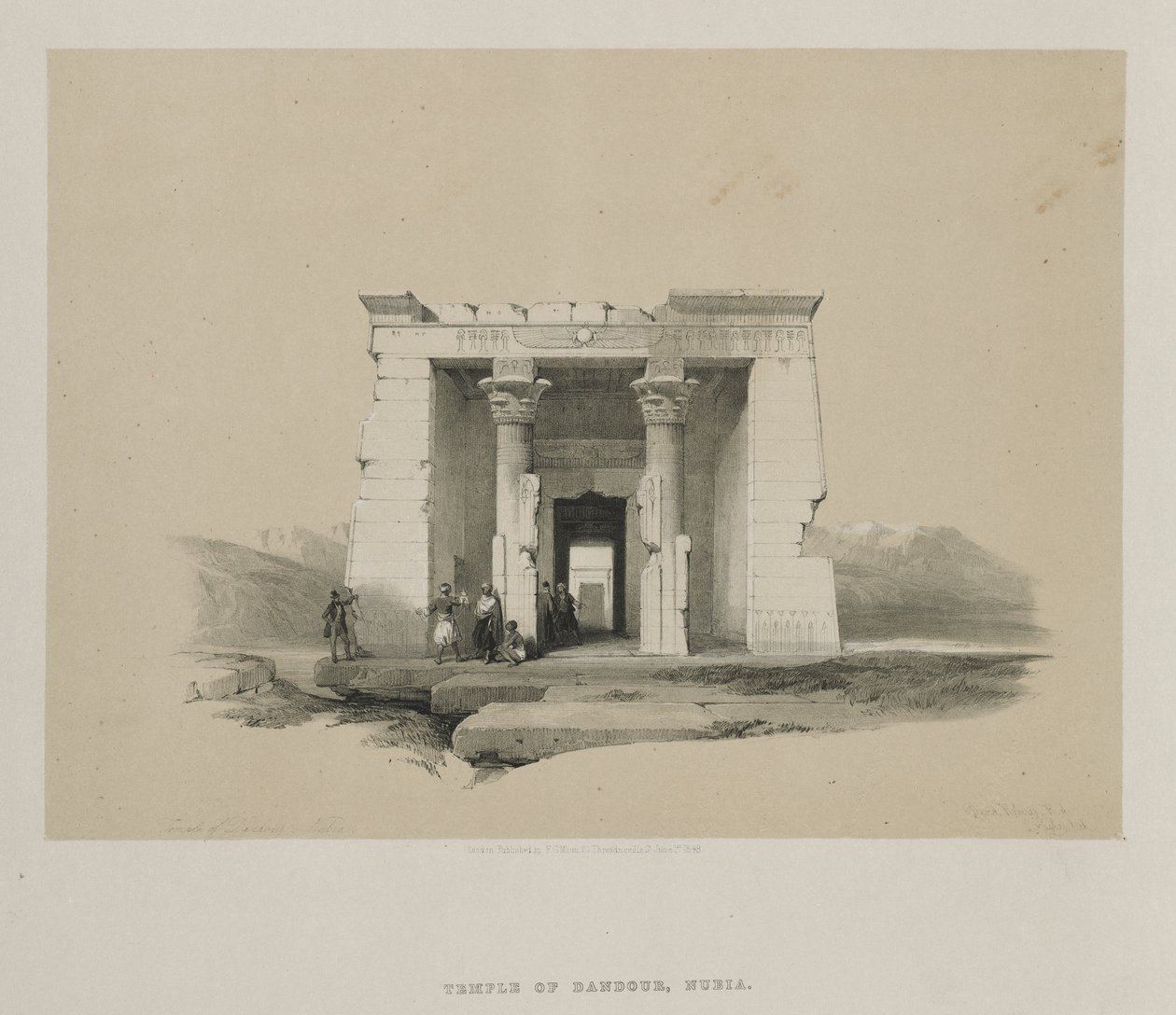 Egypt og Nubia, bind II: Temple of Dandour, Nubia av Louis Haghe