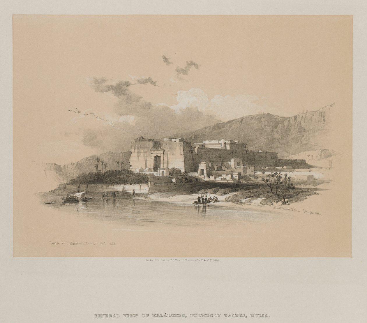 Egypt og Nubia, bind II: Temple of Kababshe, Nubia, 1848. av Louis Haghe