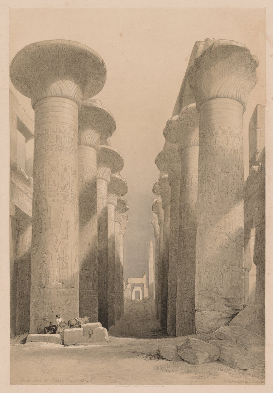 Egypt og Nubia: Bind I - nr. 20, Great Hall at Karnak, Theben av Louis Haghe