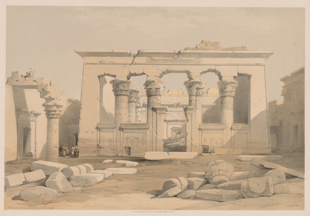 Egypt og Nubia: Bind I - nr. 28, Portico of the Temple of Kalabshi, 1838. av Louis Haghe