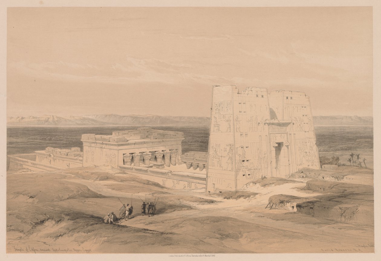 Egypt og Nubia: bind I - nr. 34, Edfou-tempelet. Ancient Appolinopolis, Øvre Egypt av Louis Haghe