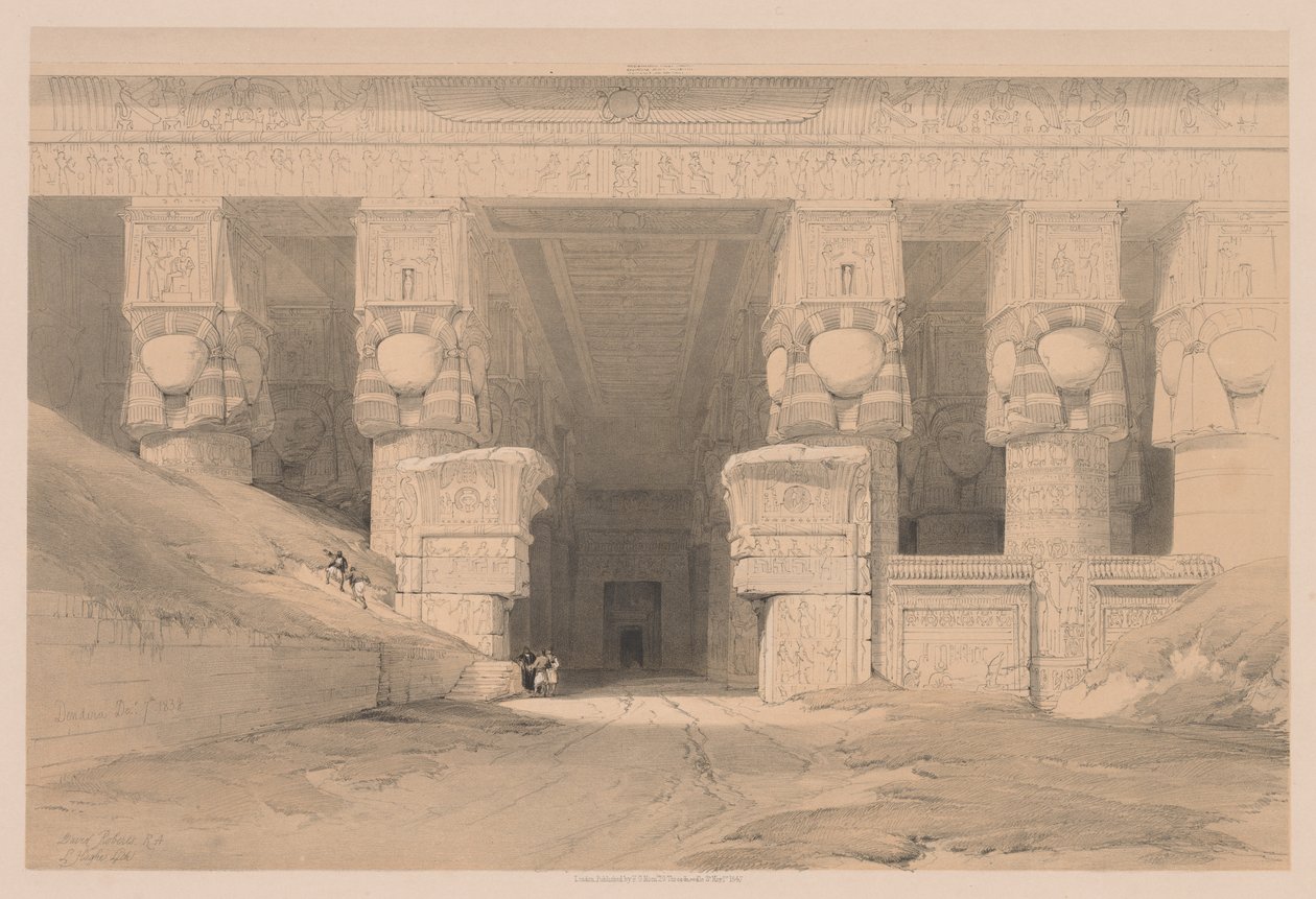 Egypt og Nubia: bind I - nr. 35, Dendera, 1838. av Louis Haghe