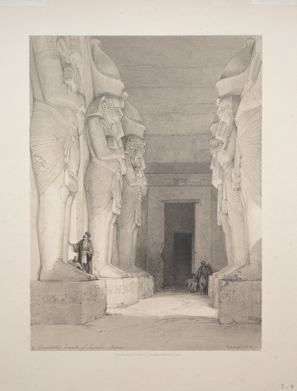 Egypt og Nubia: Bind I - nr. 9, Utgravd Gyrshe-tempel, Nubia av Louis Haghe