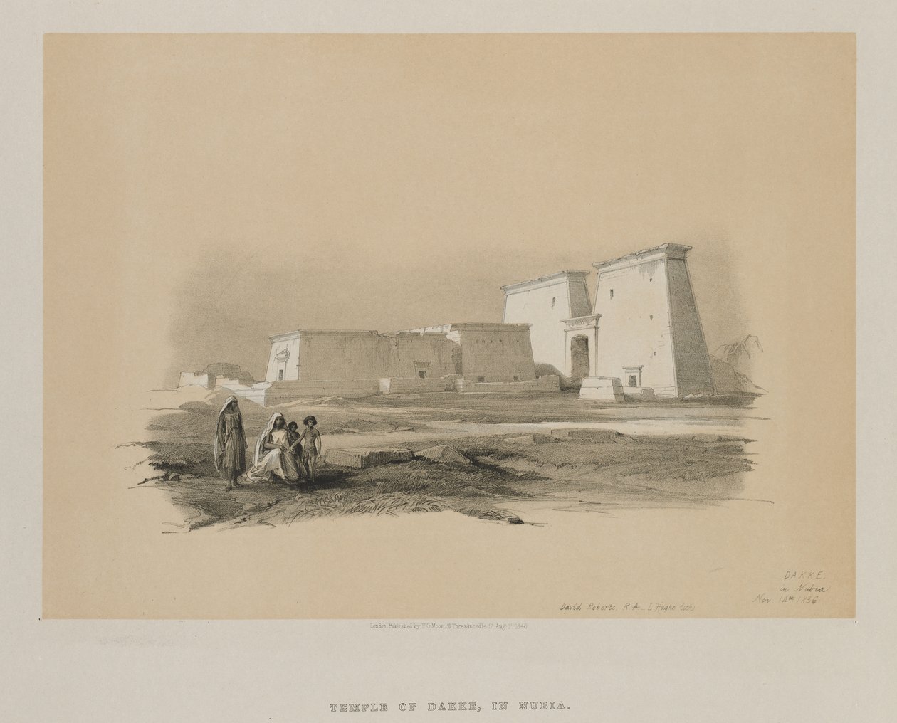 Egypt og Nubia, bind I: Dakke, i Nubia, 1846. av Louis Haghe