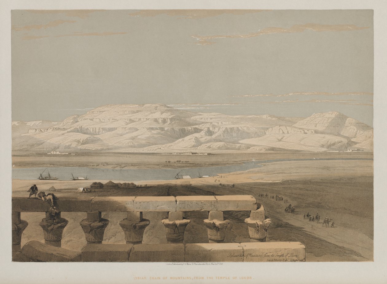 Egypt og Nubia, bind I: Libyan Chain of Mountains, fra Luxor-tempelet av Louis Haghe
