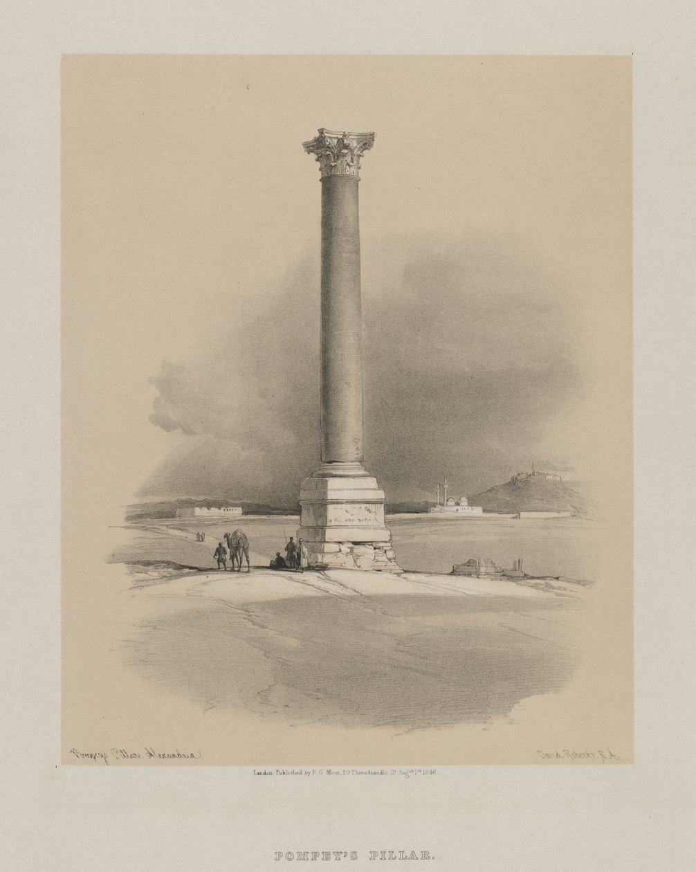 Egypt og Nubia, bind I: Pompeys søyle, Alexandria av Louis Haghe