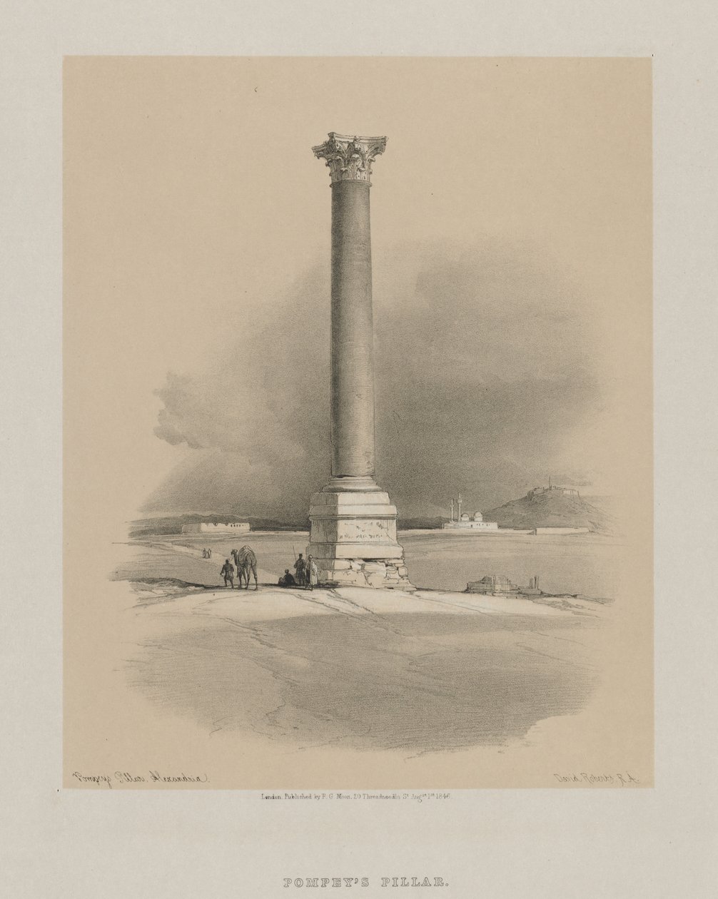 Egypt og Nubia, bind I: Pompeys-søylen, Alexandria, 1846. av Louis Haghe