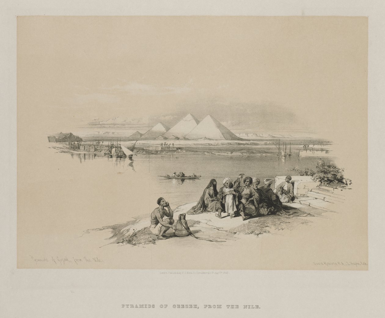 Egypt og Nubia, bind I: Pyramids of Geezeh, fra Nilen av Louis Haghe